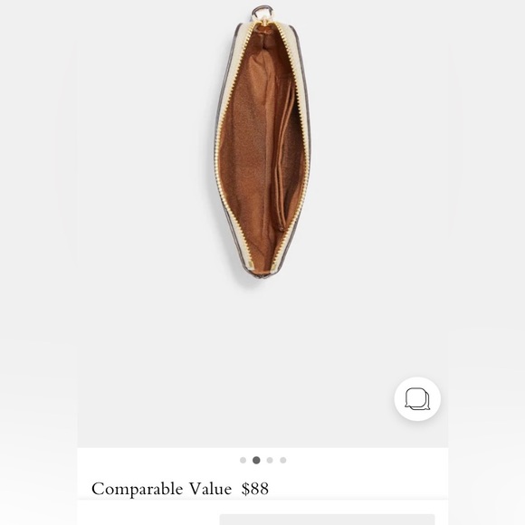 Coach Wristlet In sig. canvas w/floral cluster print.Gold/ light/ khaki multi. - Picture 6 of 9